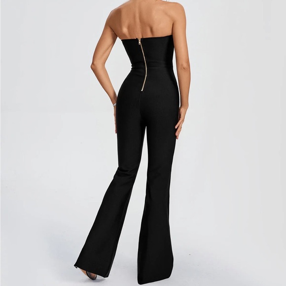 NWOT rhinestone bandage jumpsuit - Picture 3 of 7